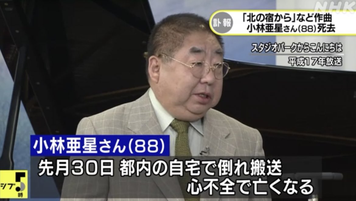 小林亜星は2021年5月に死去した！死因は何？